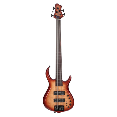 Sire Basses M7+ A5F/BRS M7 2nd Gen Series Marcus Miller basgitaar, fretloos, 5-snarig, elzen + massief esdoorn, brown burst