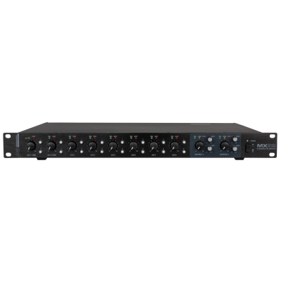 Audiophony PA MX82 Mixer 1 unit 8 inputs / 2 stereo outputs with priority + Remote Mic