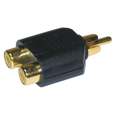 Hilec ADAPT600 Adapter 2x vrouwelijke RCA / 1x mannelijke RCA