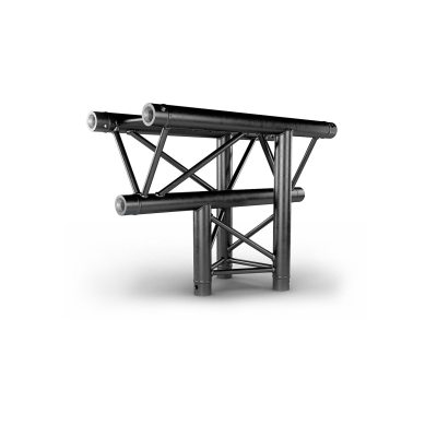 Contestage AG29-035 blk TRUSS TRIO 290 T-stuk verticaal - Zwart - 3 richtingen - Hoekpunt naar onder - Montagekits inbegrepen