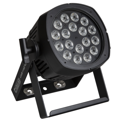 Briteq BT-COLORAY 18FCR Buitenprojector met 18x8W RGBW-leds, 20 ° stralingshoek, Neutrik TRUE1 Powercon-, 3P XLR-connectoren en IP-ventilatorkoeling