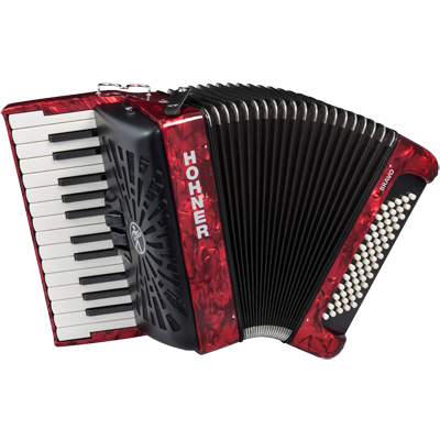 Hohner Accordeon, Bravo II 60, Rood, Silent Key