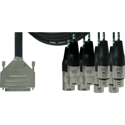 Cordial CFD3DFMY Sub-d/4 xlr male interface + 4 xlr female 3 m