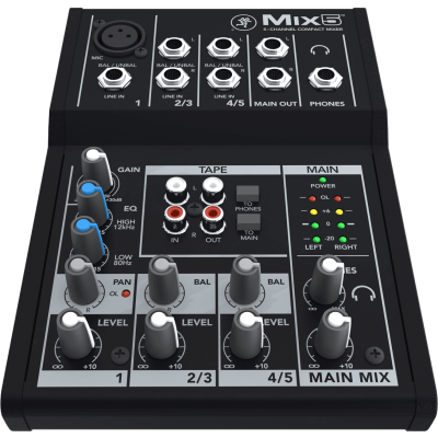 Mackie MIX5 Compact 5 -channel blender, 8 entries