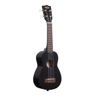 Kala Kala Black Satin Mahogany Soprano Ukulele, No Binding w/Bag