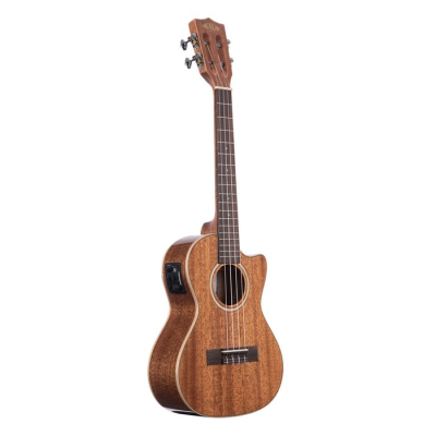 Kala Gloss Solid Mahogany Tenor Ukulele Cutaway w/ EQ w/ Case