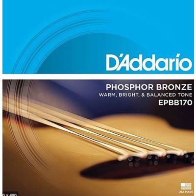 D'Addario EPBB170 Phosphor Bronze Acoustic Bass Strings, Long Scale, 45-100