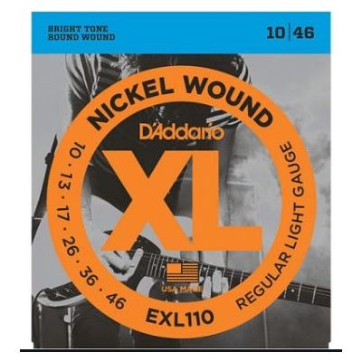 D'Addario EXL110 Nickel Wound Electric Guitar Strings, Regular Light, 10-46