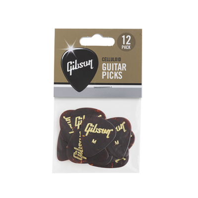 Gibson Tortoise Picks, 12 Pack, Medium Guitar Picks