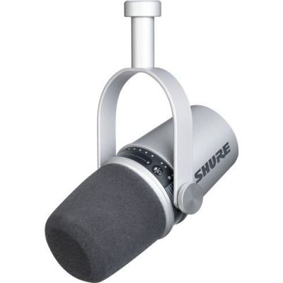 Shure MV7 S dynamische podcastmicrofoon SILVER