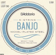D'Addario 5-String Banjo Strings, Light, 9-20