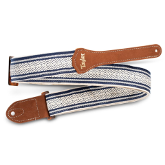 Taylor 2" Academy Jacquard Leather strap White/Brown