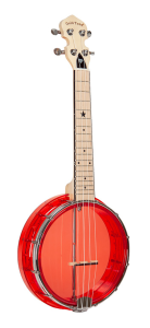 Gold tone LG-R Little Gem see-through concert banjo-ukulele, with bag, ruby
