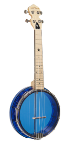 Gold tone LG-S Little Gem see-through concert banjo-ukulele, with bag, sapphire