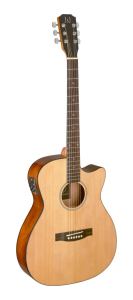 J.N. Guitars BES-ACE N Naturelkleurige elektro-akoestische gitaar, auditoriummodel met massief sparren top, Bessie-serie