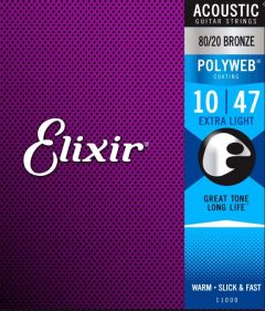 Elixir 11000 80/20 Bronze Polyweb Extra Light 10-47
