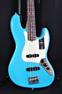 Fender American Professional II Jazz Bass RW Miami Blue bas, inclusief koffer! - Basgitaar