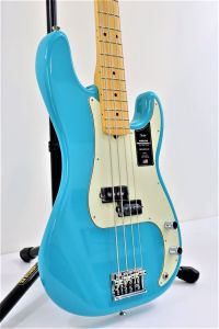 Fender American Professional II Precision Bass MN Miami Blue bas, inclusief koffer! - Basgitaar