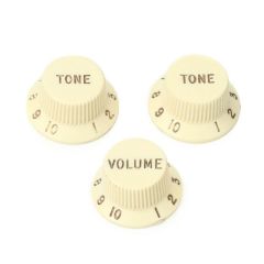 Fender knobs strat aged white 1 vol/2 tone