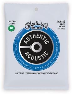 Martin MA180 Authentic Acoustic Extra Light 12 strings cordes guitare 12-string