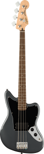 Squier Affinity Series Jaguar Bass H, Laurel Fingerboard, Black Pickguard, Charcoal Frost Metallic - Bass Guitar